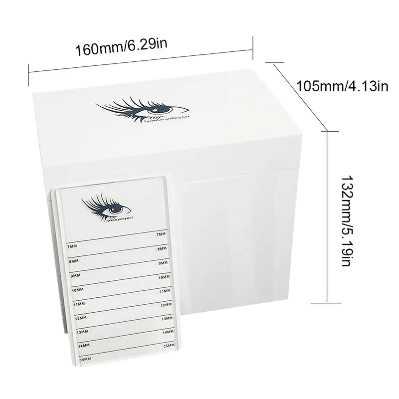 

10-Layer Crystal Eyelash Storage Box Grafting Eyelashes Close-Packed Display Box White Acrylic Eyelash Storage Box