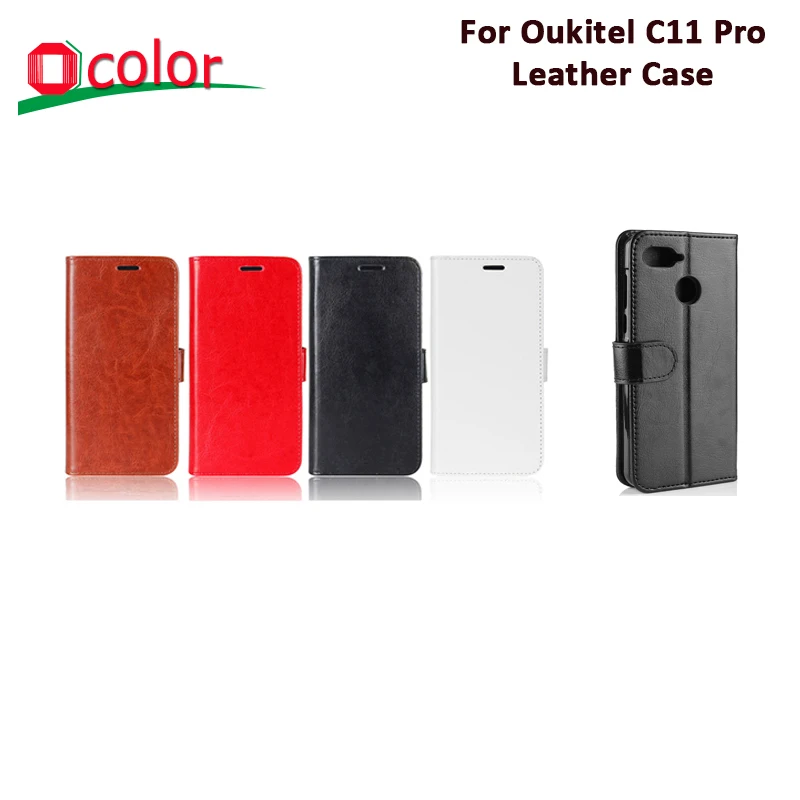Ocolor для Oukitel C11 Pro PU кожаный чехол Противоскользящий флип бумажник с карманом карт