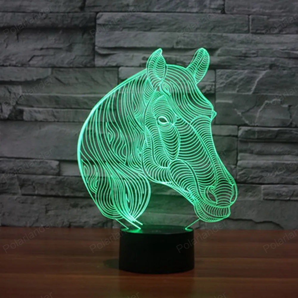Новый Лошадь 3D огни сенсорный Светодиодный лампа vitage Dragon Атмосфера декоративные