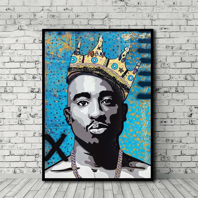 Постер Tupac Картина на холсте настенное искусство домашний декор без рамки Прямая