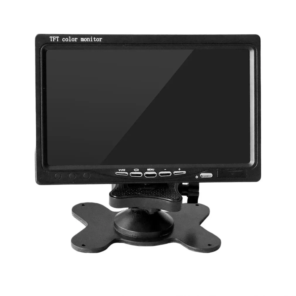 Multifunctional 7 Inch Hd Led Press Button Screen Display 1024X600 Av/Vga/Hdmi Security Monitor With Speaker Us Plug | Электроника