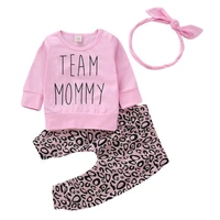 baby girl tops t shirt letter pants leopard headband 3pcs outfits clothes casual toddler kids baby girls clothes set 0 24m