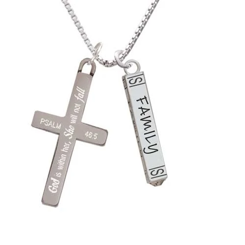 Семейный бар-она не будет падать-крест ожерелье | Украшения и аксессуары