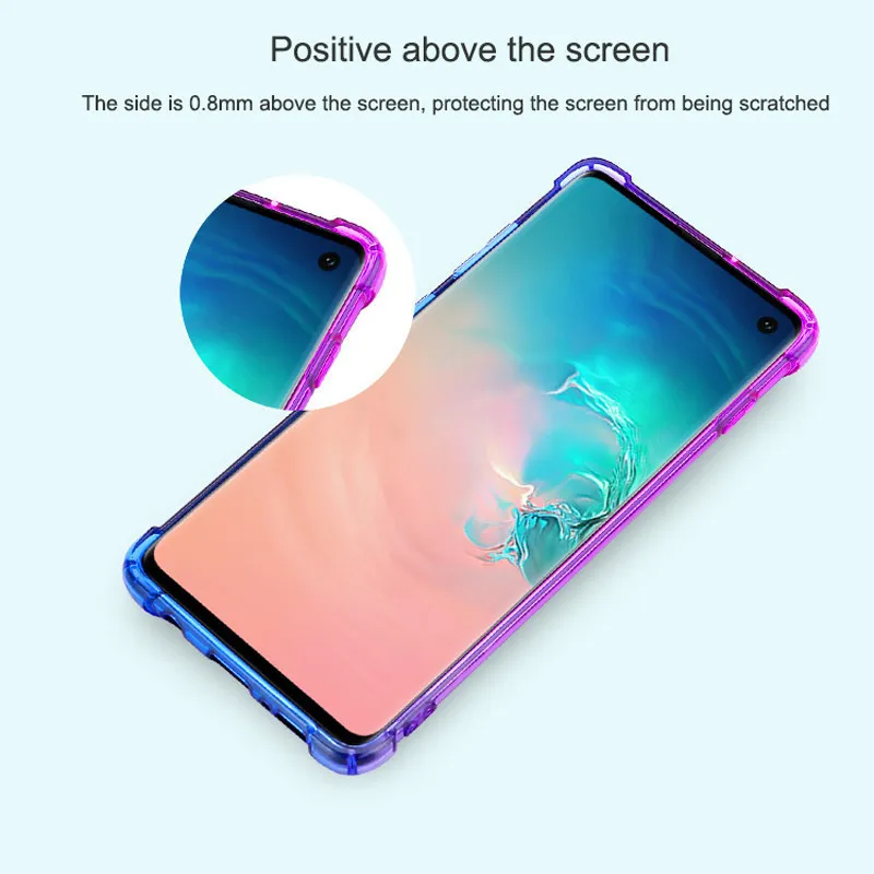 Чехол для Samsung Galaxy S10 Plus двухцветный мягкий силиконовый прозрачный чехол из ТПУ