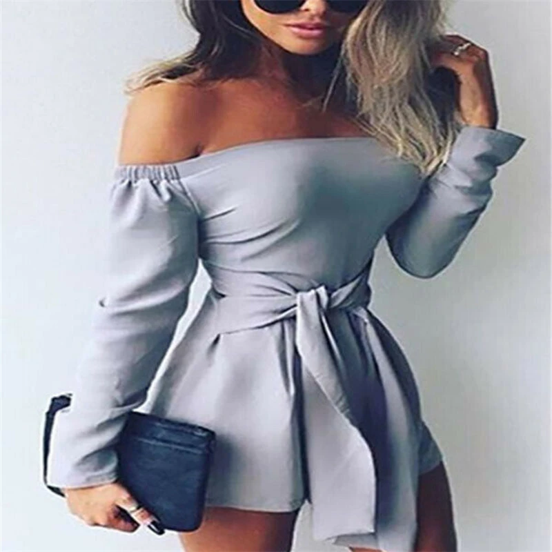 Модный женский праздничный Повседневный клубный комбинезон на шнуровке летний