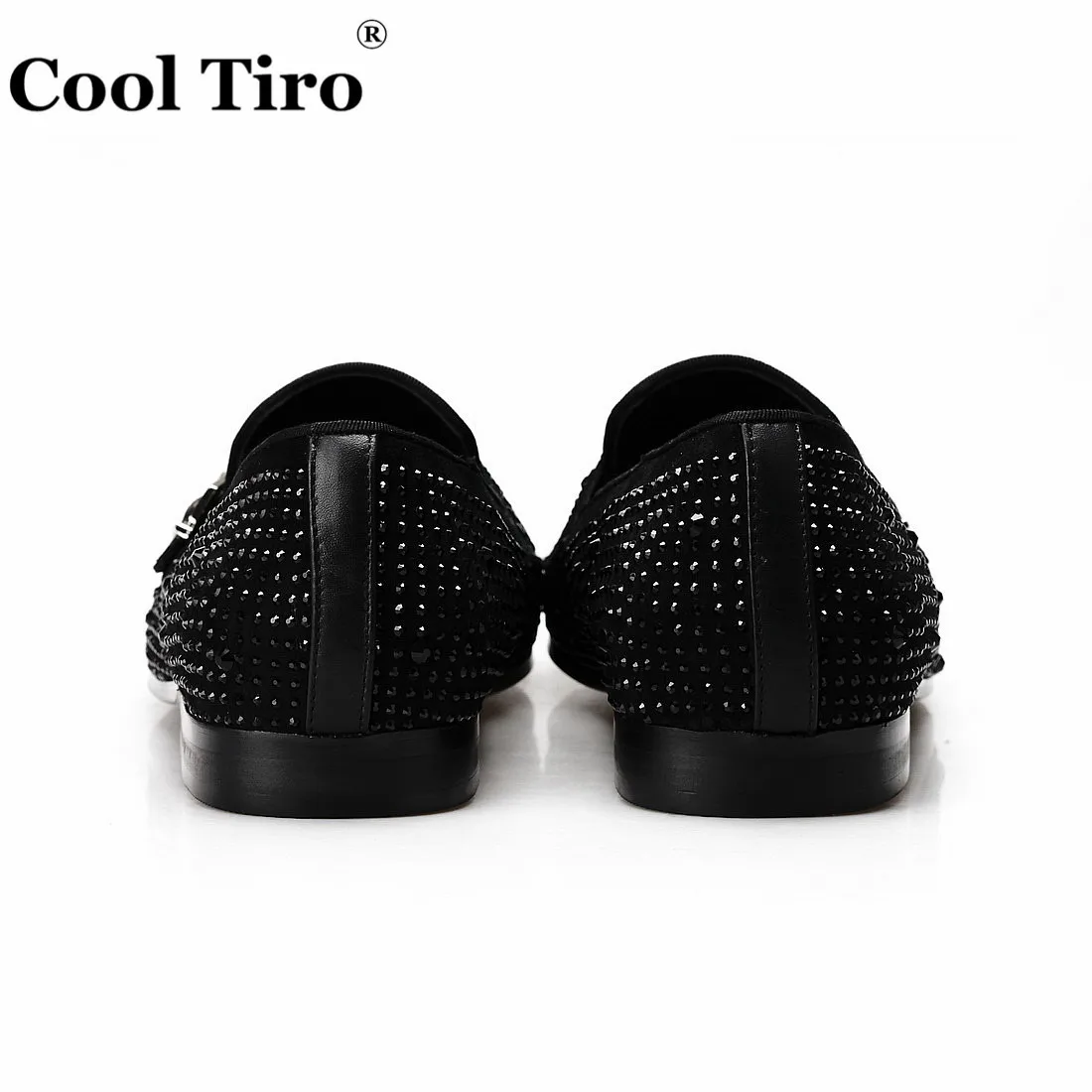 Cool Tiro мужские мокасины с двумя Монами черные стразы туфли на плоской подошве