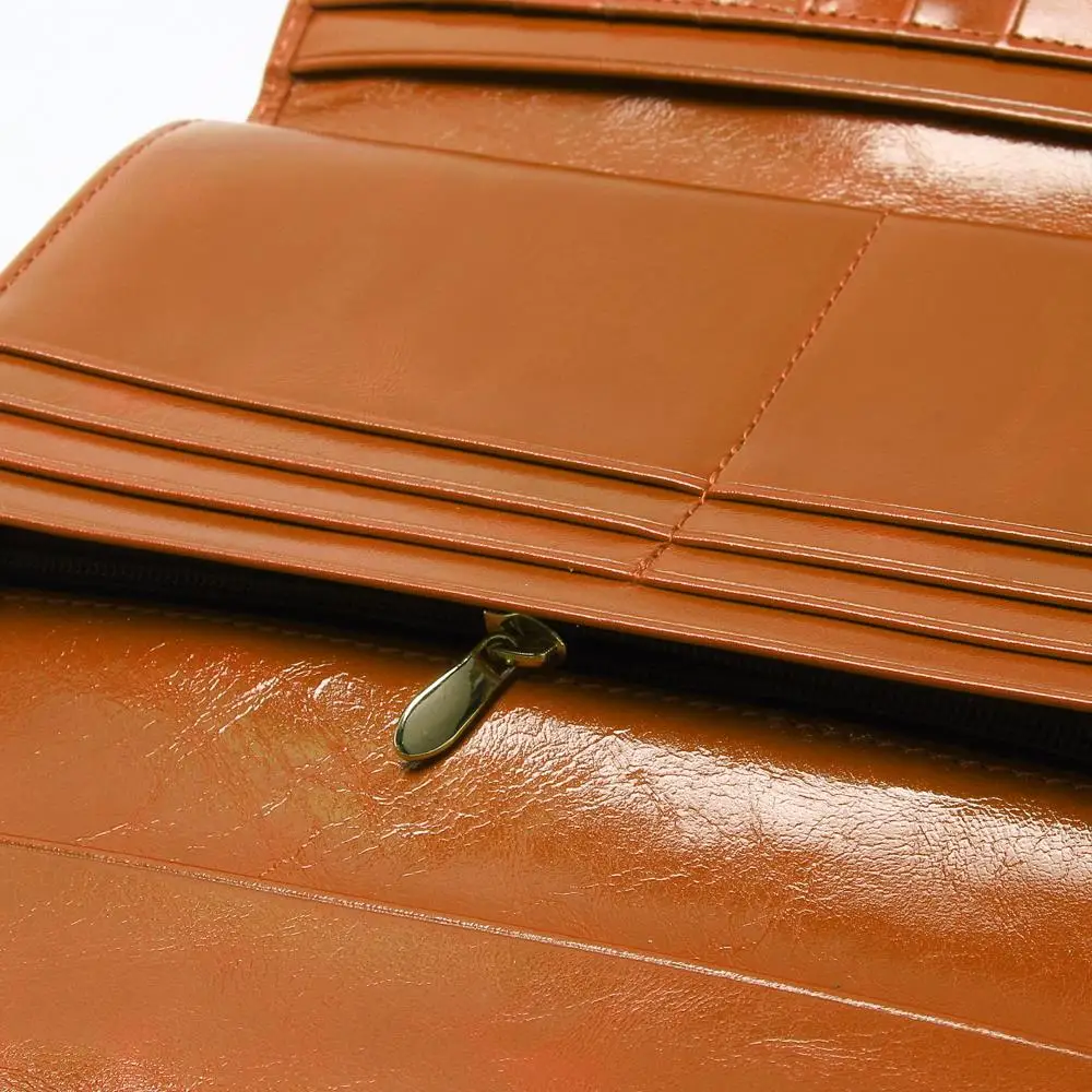 Женский кошелек из вощеной воловьей кожи модный винтажный длинный бумажник