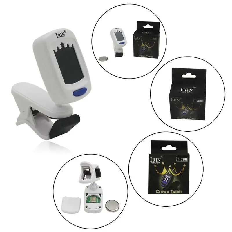 Цифровой хроматический тюнер ЖК-дисплей Электронный гитарный с Капо Clip-on