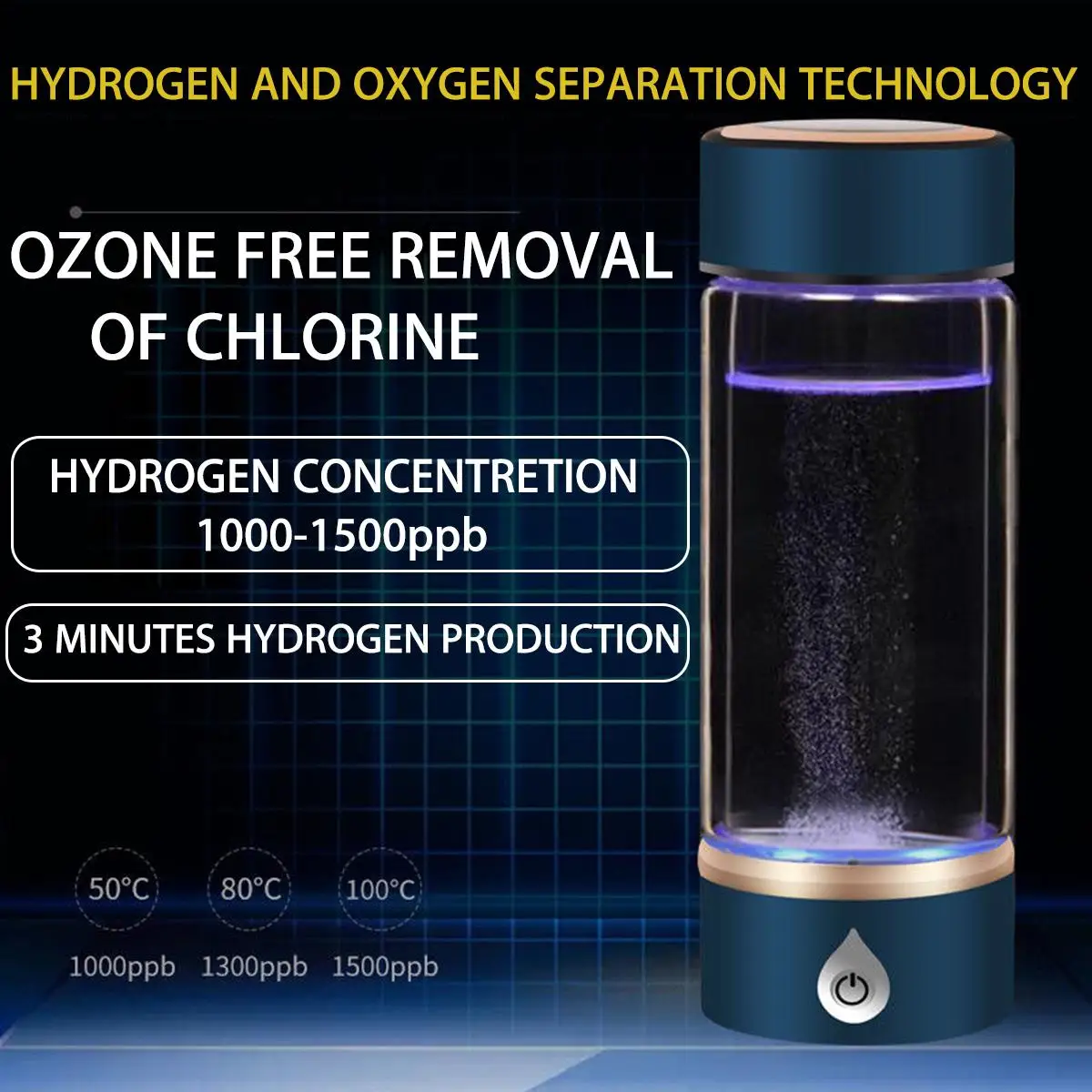 Warmtoo SPE/ PEM Антивозрастные гидрогены богатые бутылки воды генератор 420 мл 1500PPB