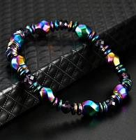 fntycm trendy black magnet bracelets for women health color crystal magnet charms bracelet femme bracelet pierre naturelle d227