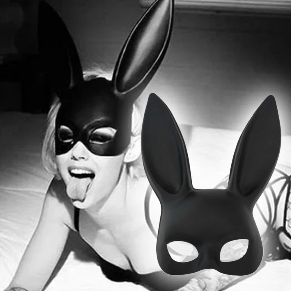 Черная маска для лица длинные уши Горячая Для женщин сексуальная девушка кролик
