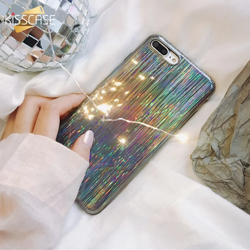 KISSCASE Лазерная обесцвечивание телефонные чехлы для iPhone 8 7 6 6s плюс крышка супер