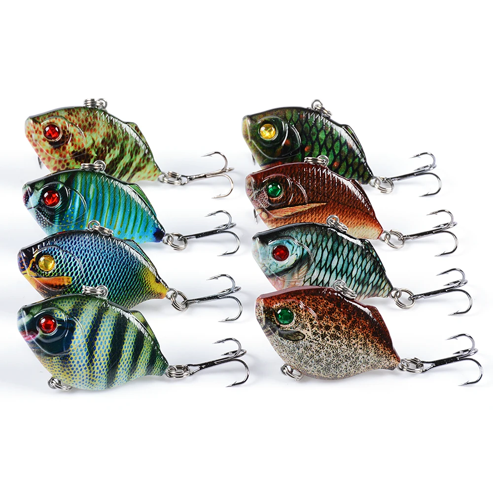 Crankbait рыболовные приманки 4 5 см 8 г VIB Карп снасти с тройными крючками 3D глаза