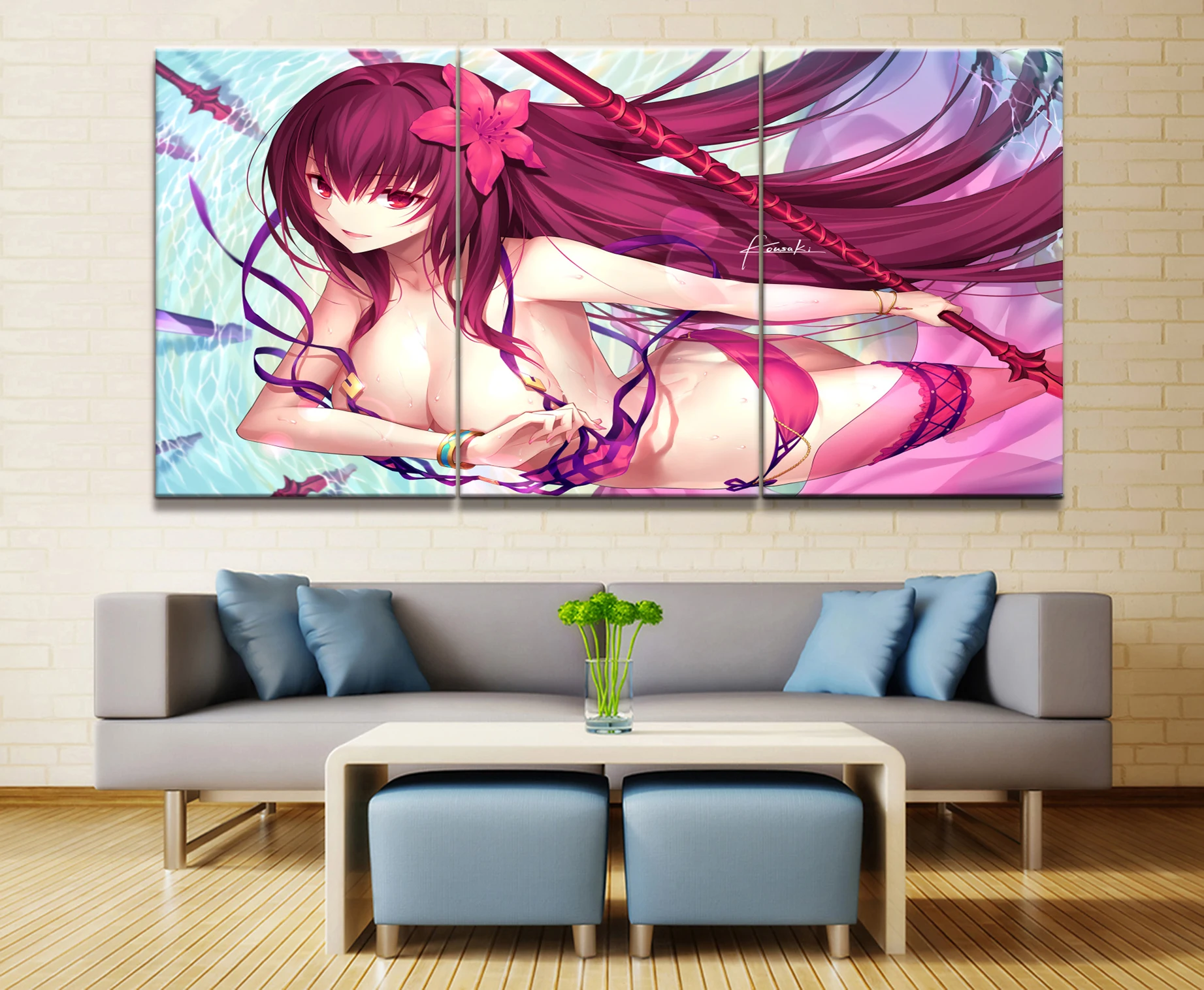 

3 Piece Cartoon Pictures Artwork cute Sexy fate grand order Anime Poster Paintings Canvas Art for Home Decor Wall Art