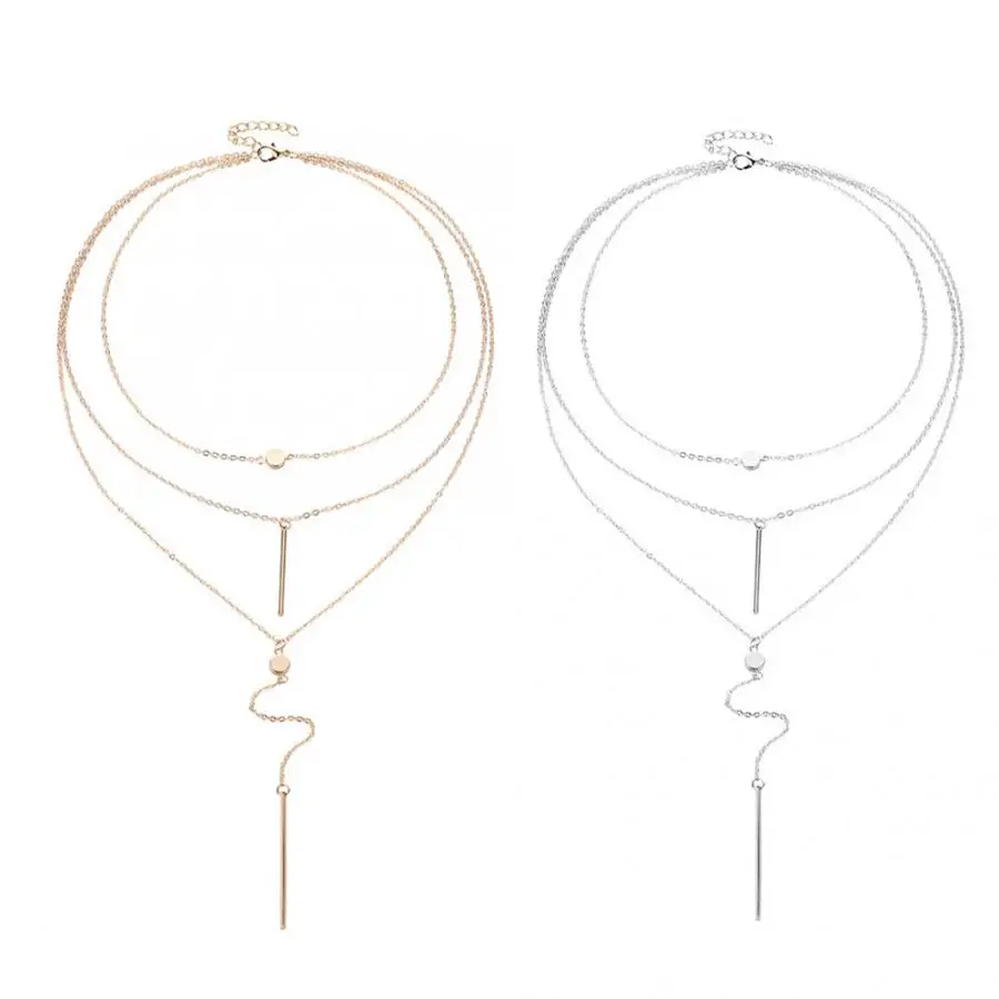 Женское многослойное ожерелье в западном стиле с подвеской и вертикальной