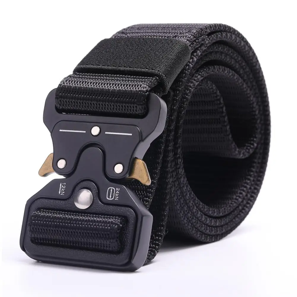 

3.8cm Canvas Belt Quick Release Metal Buckle Nylon Training Belt Tactical Sport Belt Army Military Adjustable Outdoor Waistband