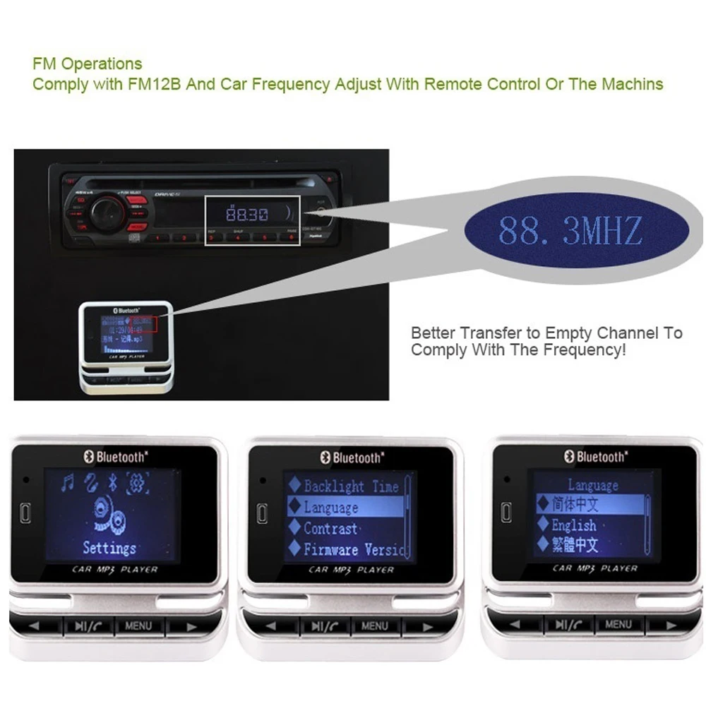 Bluetooth Автомобильный MP3 плеер FM12B беспроводной fm передатчик ЖК экран автомобильный