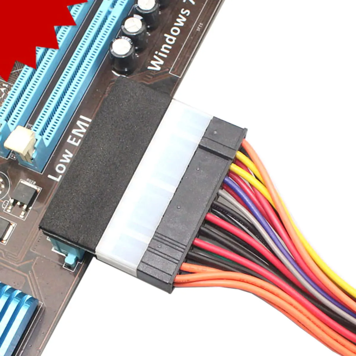 ATX 24Pin Female to 24pin Male 90 градусов материнская плата адаптер питания для настольных