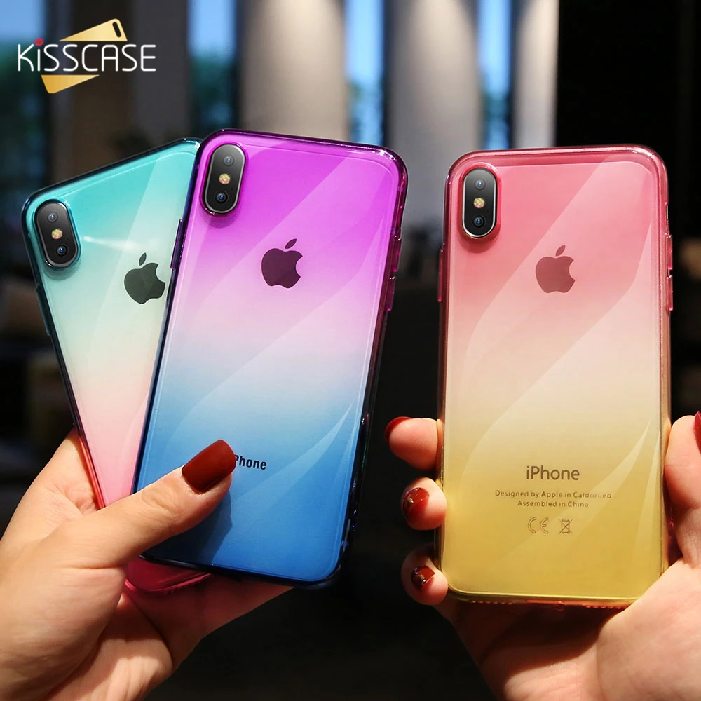 KISSCASE градиентный телефонный чехол для huawei P20 Pro Lite NOVA 3E G9 цветной телефона Honor 9