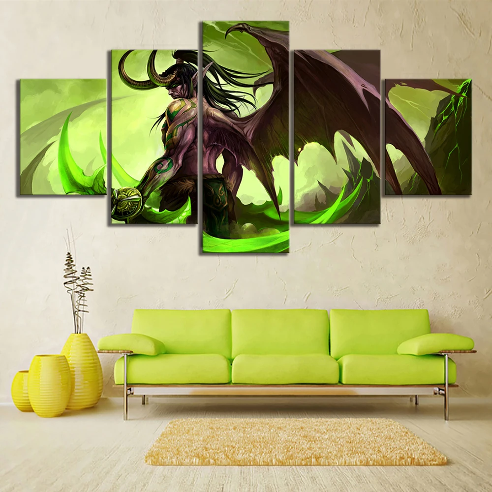 5 шт. игра Warcraft WOW Illidan Stormrage DOTA 2 картина плакат декоративная роспись Настенный