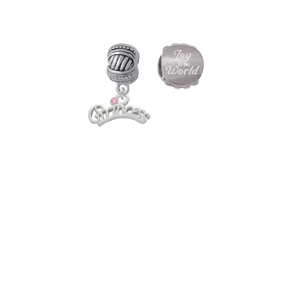 Принцесса с розовыми кристаллами Joy to the World Charm Beads (набор из 2)| |
