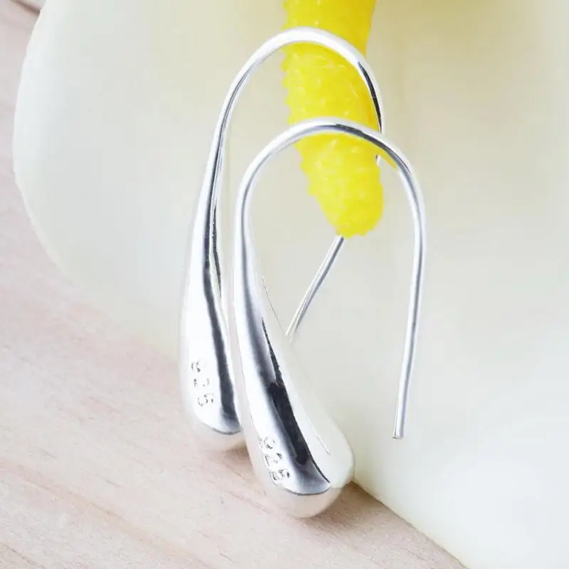 Модные женские серьги ювелирные украшения Серебряные капли воды Крюк Пирсинг