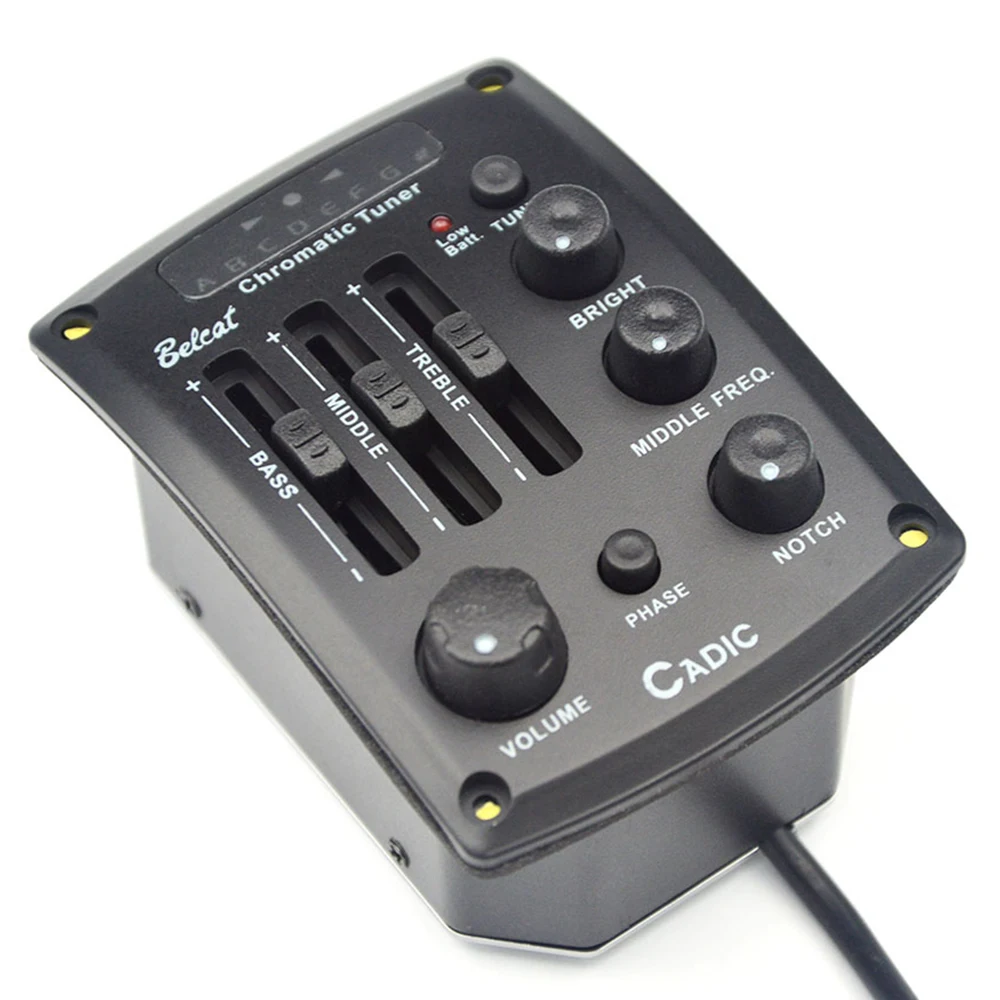 

Belcat Cadic 4 Band EQ Guitar Preamp Pickup 4Band Parametric Equalizer Phase Anti-feedback System with Chromatic LED tuner