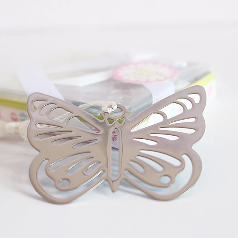 AAAJ пустотелая Бабочка закладки металл с мини поздравительные открытки кисточки