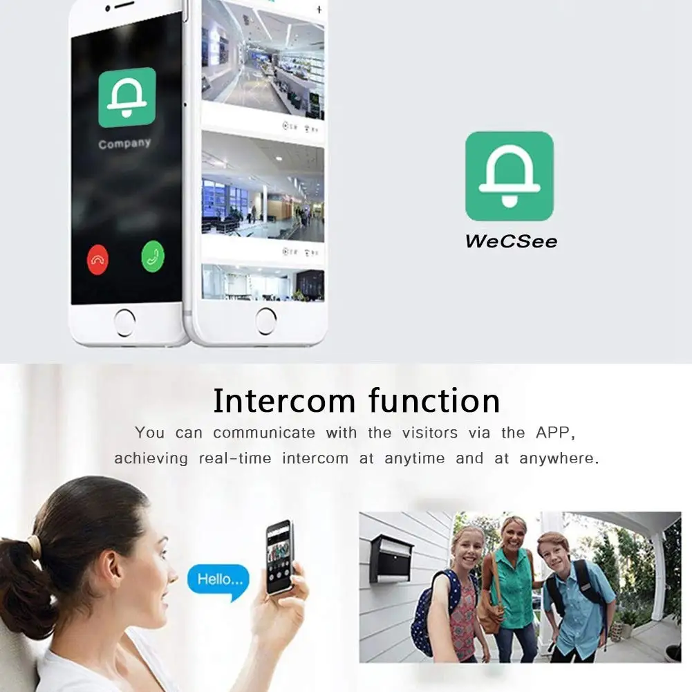Новый Wifi умный электронный кошачий глаз видео дверной звонок Pir Обнаружение