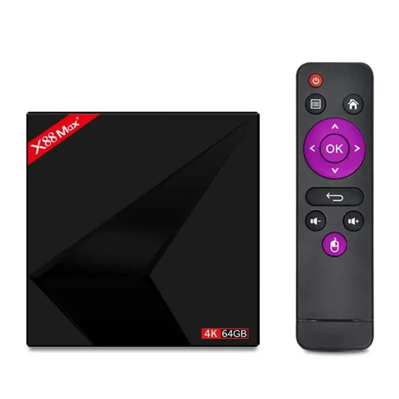 2019 Android 9 0 ТВ коробка X88 MAX Plus 4 GB Оперативная память 64 Гб Встроенная RK3328 пятиядерный