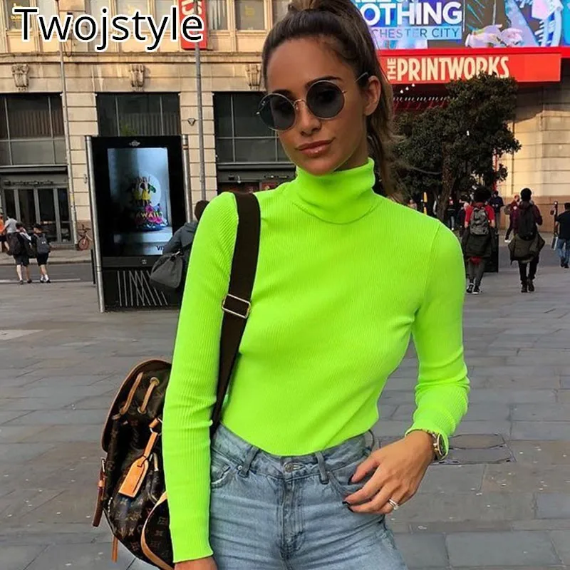 Twojstyle 2018 осень зима новые женские Досуг джемпер Мода Большой размеры водолазка с