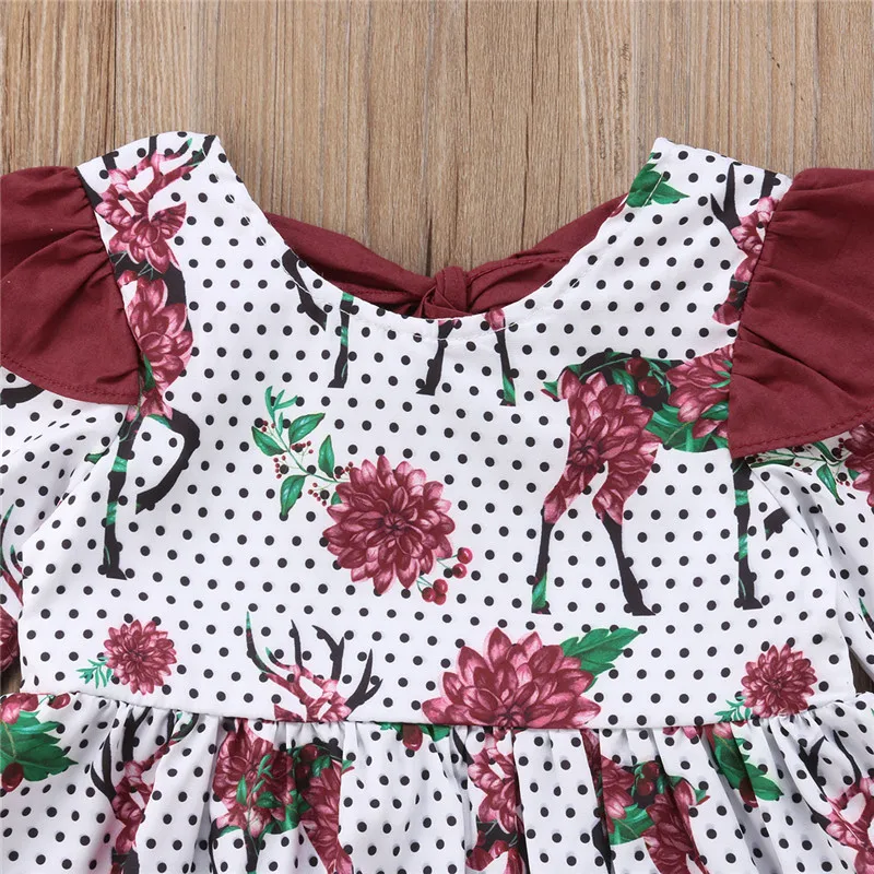 Baby dresses girl Deer Toddler Girl Princess Dress Kids Flower Tutu Party Wedding clothing | Детская одежда и обувь