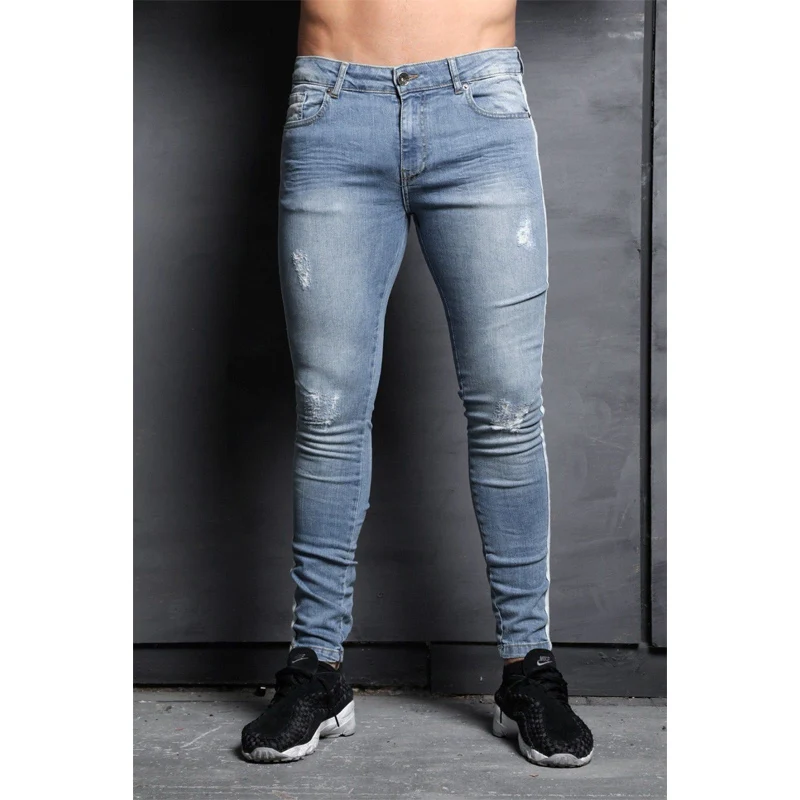 

mens brand Skinny jeans Pant Casual Trousers 2020 denim black jeans homme stretch Side Striped pencil Pants fit streetwear 3XL
