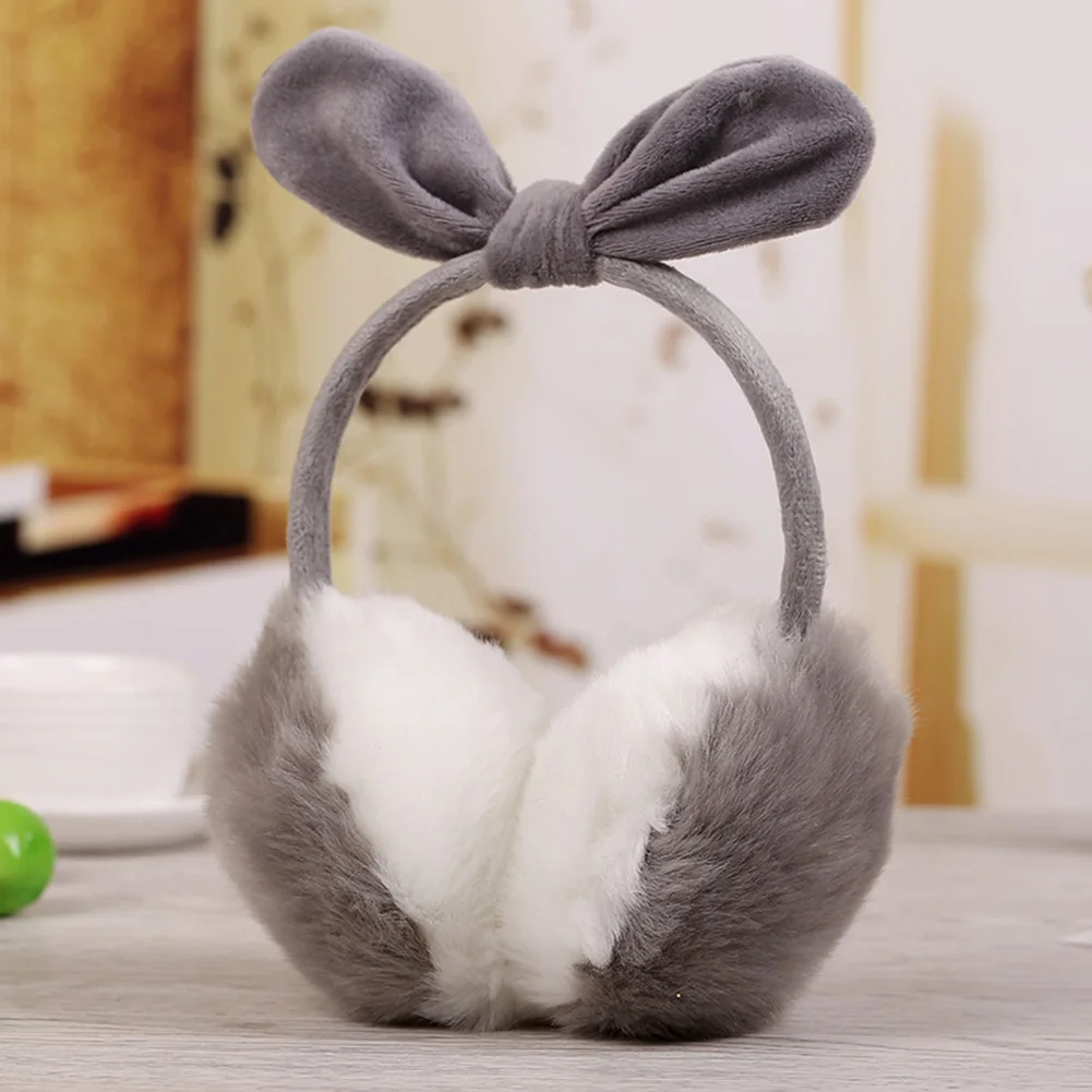 Женские плюшевые меховые наушники зимние теплые с мультяшными кошачьими ушками