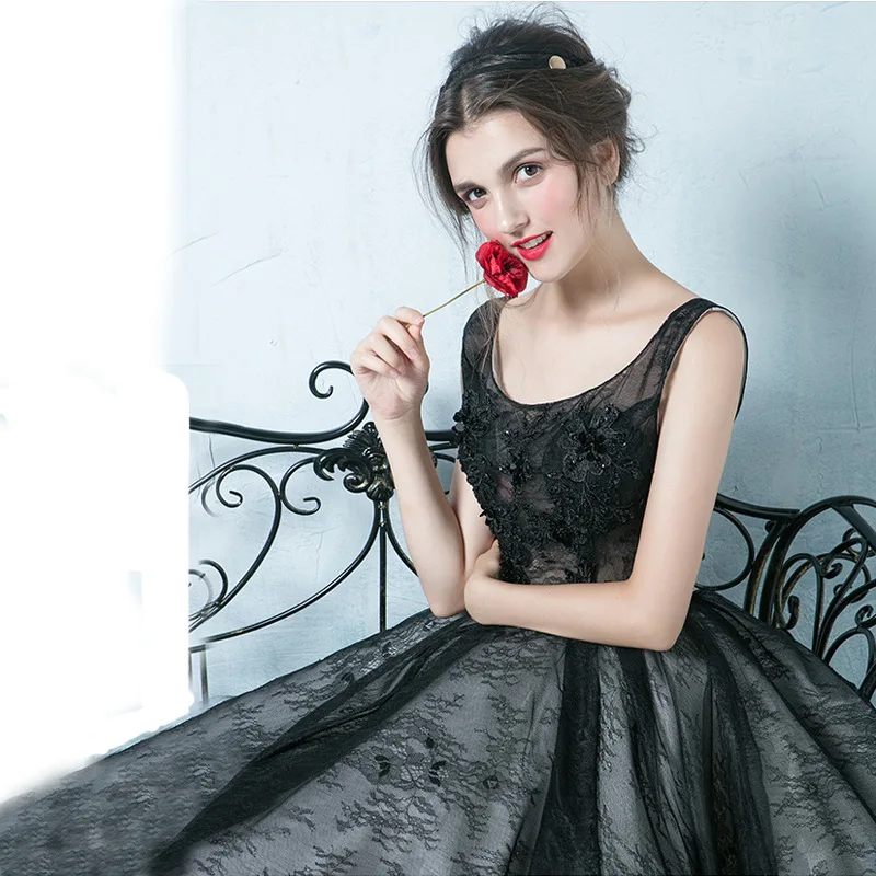 Hot New 2019 Black Lace A Line Sexy Cocktail Dresses Custom made Elegant Knee Legnth Dress Tulle Women | Свадьбы и торжества
