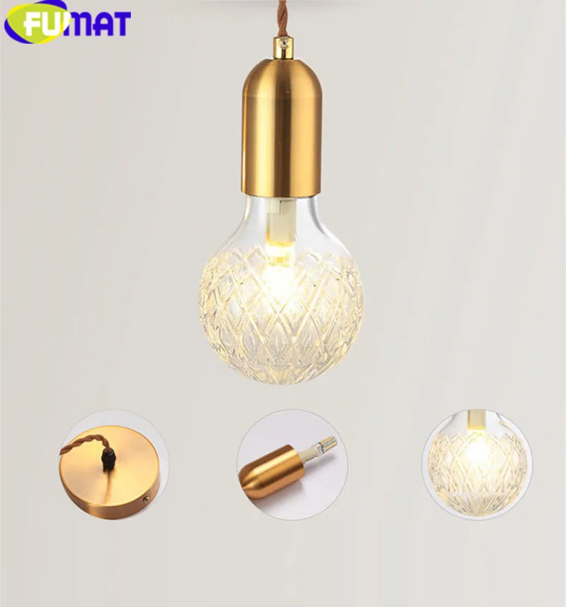 BOCHSBC Pendant Lights Copper Glass nordic simple Modern Pendant Ceiling Lamps Light Hanging Fixture Hang lamp