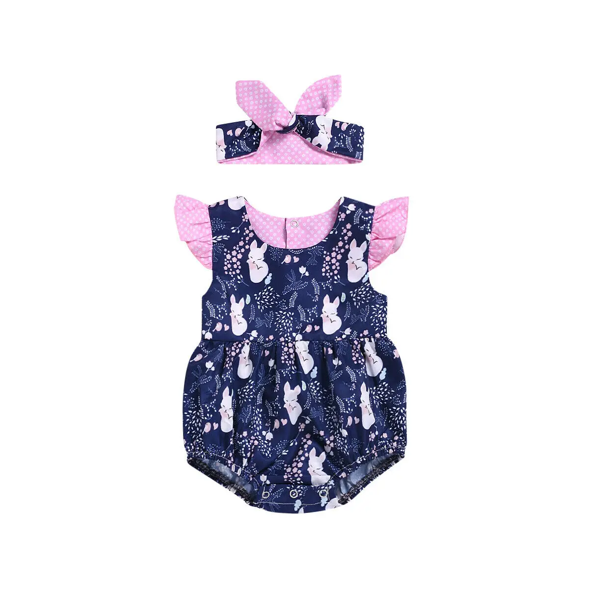 Emmababy/новый стиль летний детский комбинезон с рисунком лисы для маленьких девочек