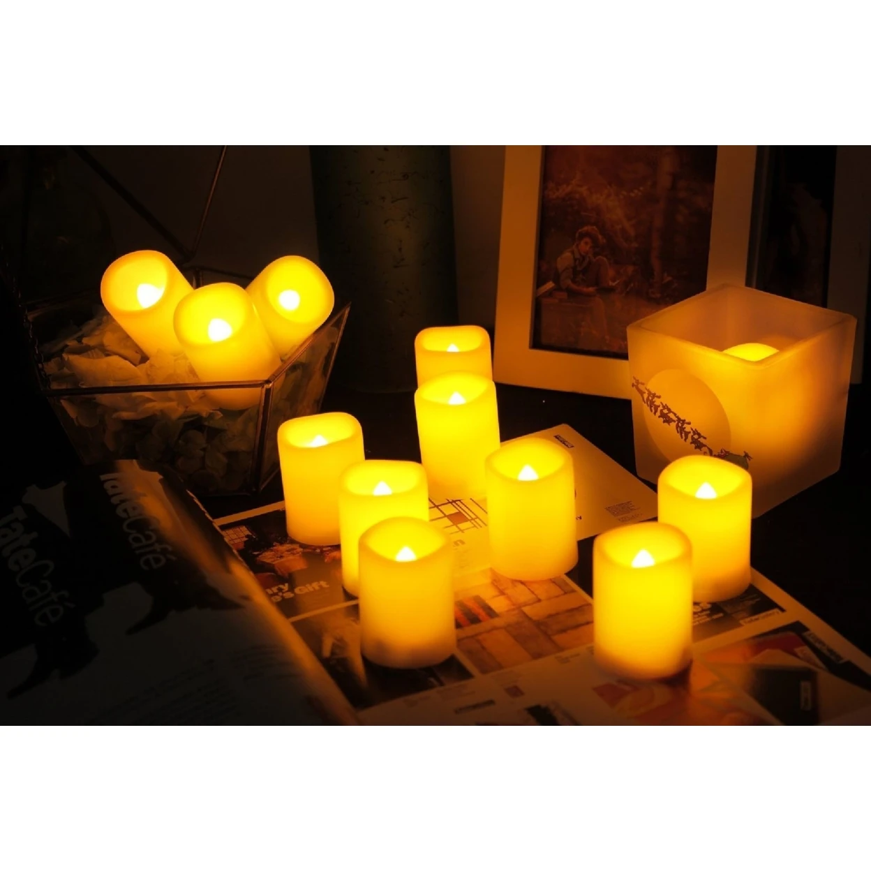 Candle Choice 12 Pieces LED Flameless Battery-operated Votives Candles with Batteries (P38S20405A-12) | Дом и сад