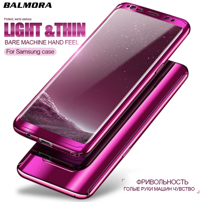 BALMORA для samsung S7 Edge Note8 9 полное покрытие защитный жесткий чехол Galaxy S8 S9 Plus 360 зеркало
