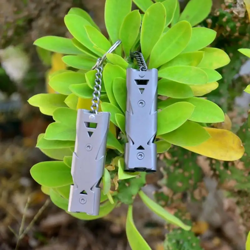 

Double Tube Pipe High Decibel Outdoor Emergency Survival Whistle Keychain Cheerleading Whistle Multifunction Tool Whistle Life