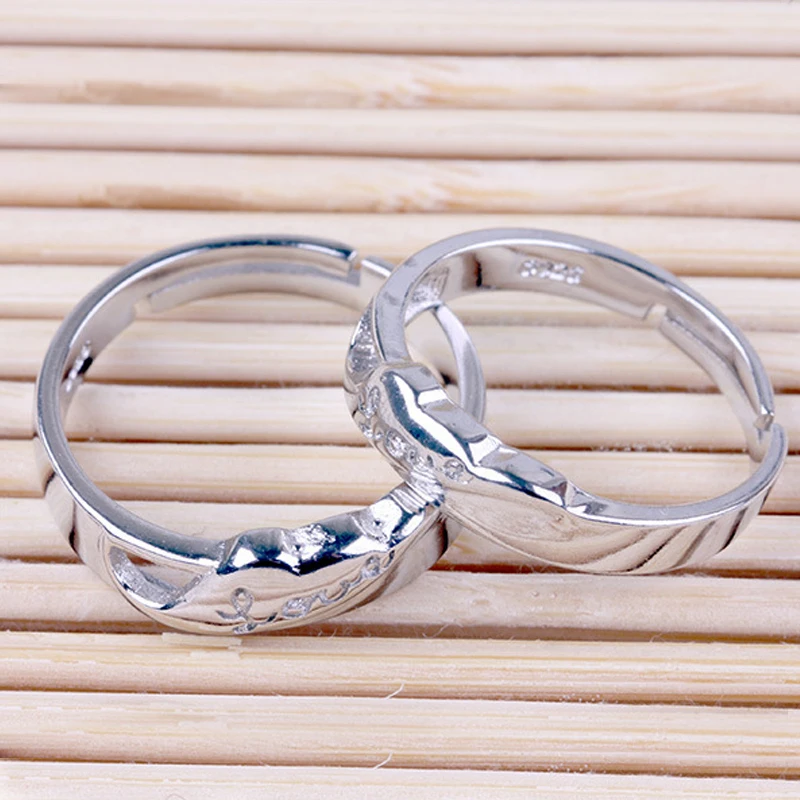 Hot Sale Bride Wedding Engagement Rings Bijoux Fashion 925 Sterling Silver For Women Couple Adjustable JN0351 | Украшения и