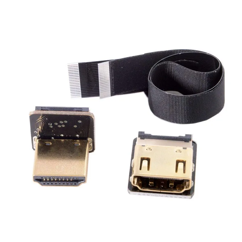 FPV Up угловой 90 градусов HDMI Мужской и Женский FPC плоский кабель для HDTV Multi copter