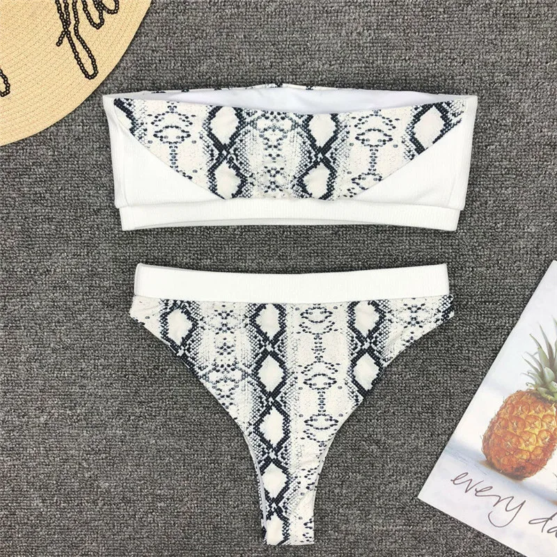 Горячая Распродажа женский бюстгальтер с пуш ап комплект бикини змеиная кожа