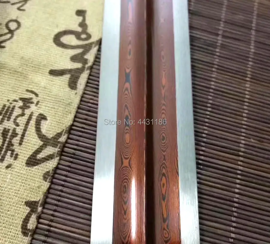 Азия сабля меч катана красный дамасский сложенный стальной двойной край острый