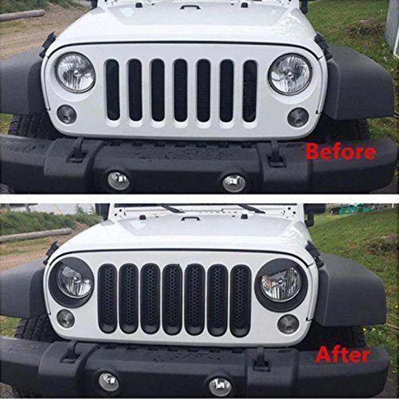 7 шт. черный Передний гриль сетка Решетка Вставка комплект подходит для 2007 2018 Jeep