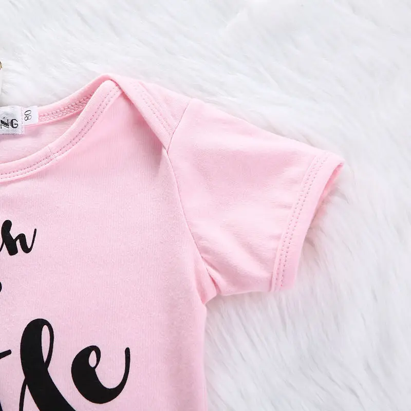 

Pudcoco Girl Clothes Newborn Infant Baby Girls Letters Bodysuit Jumpsuit Headband 2Pcs Outfits