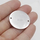 100 шт.лот круглые подвески из нержавеющей стали с двойным отверстием пустые штамповочные бирки круглые металлические Пустые Подвески ювелирные изделия