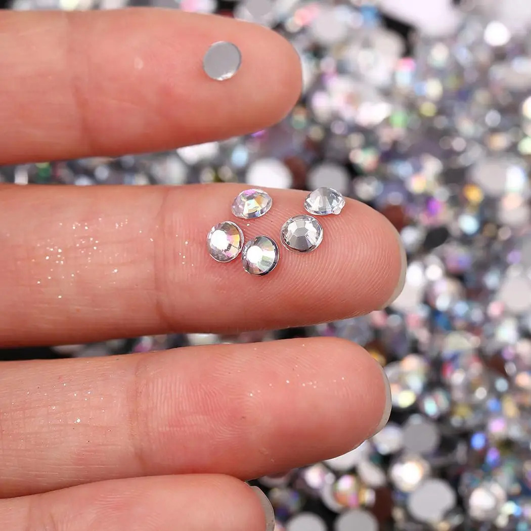 Art DIY Nail Decoration material Glitter Bag Round Phone Flat Rhinestones light Back Tips safe and weight Acrylic | Красота и