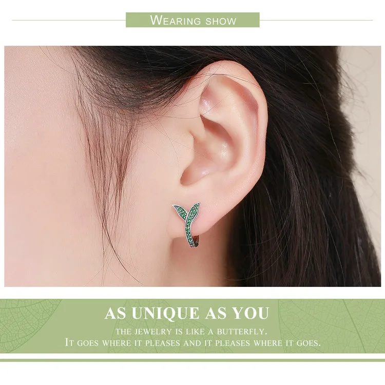 DALARAN 925 sterling silver eye-catching charm green grass cute wind campus light jewelry mature female earrings | Украшения и