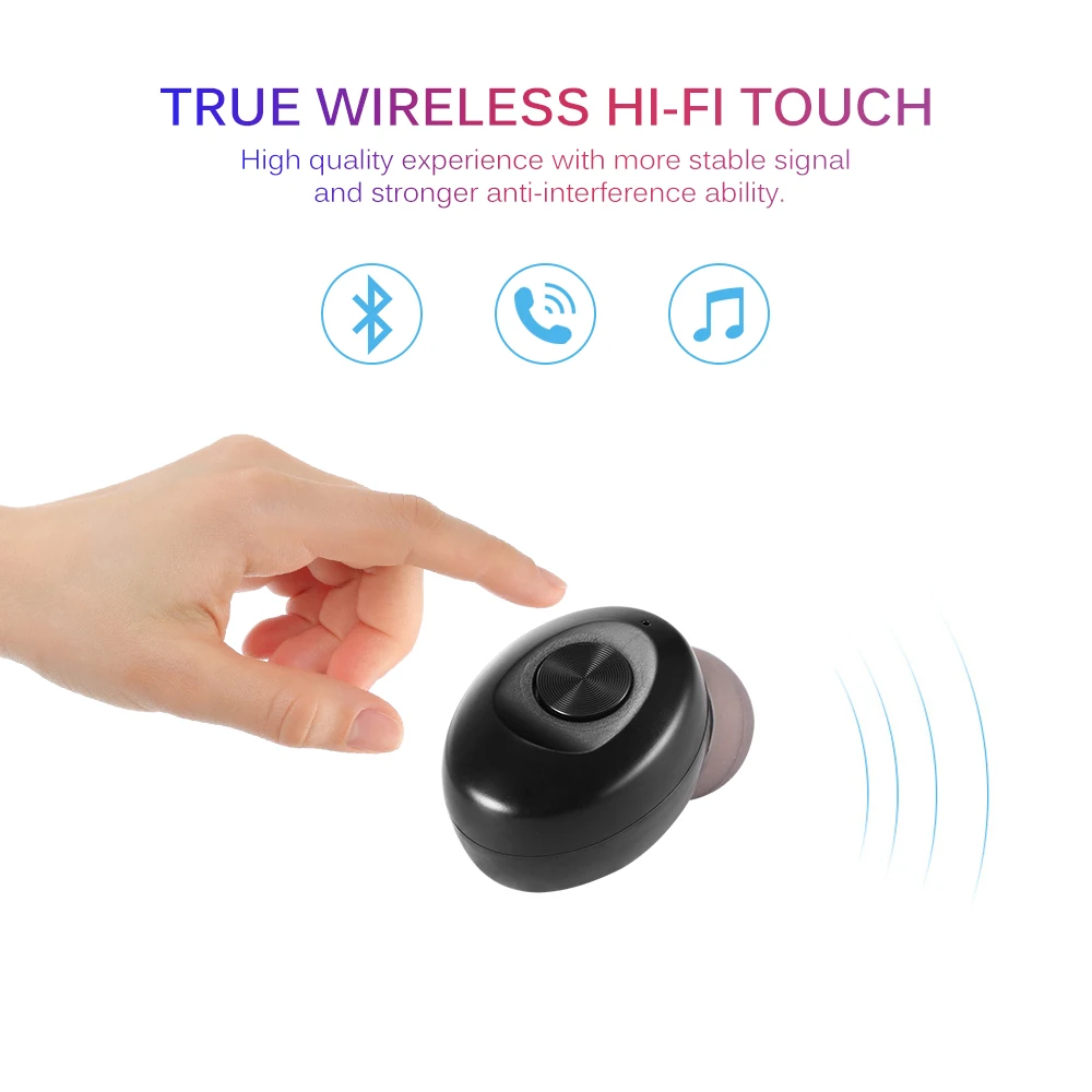 Миниатюрные беспроводные наушники Bluetooth невидимые стерео вкладыши гарнитура с